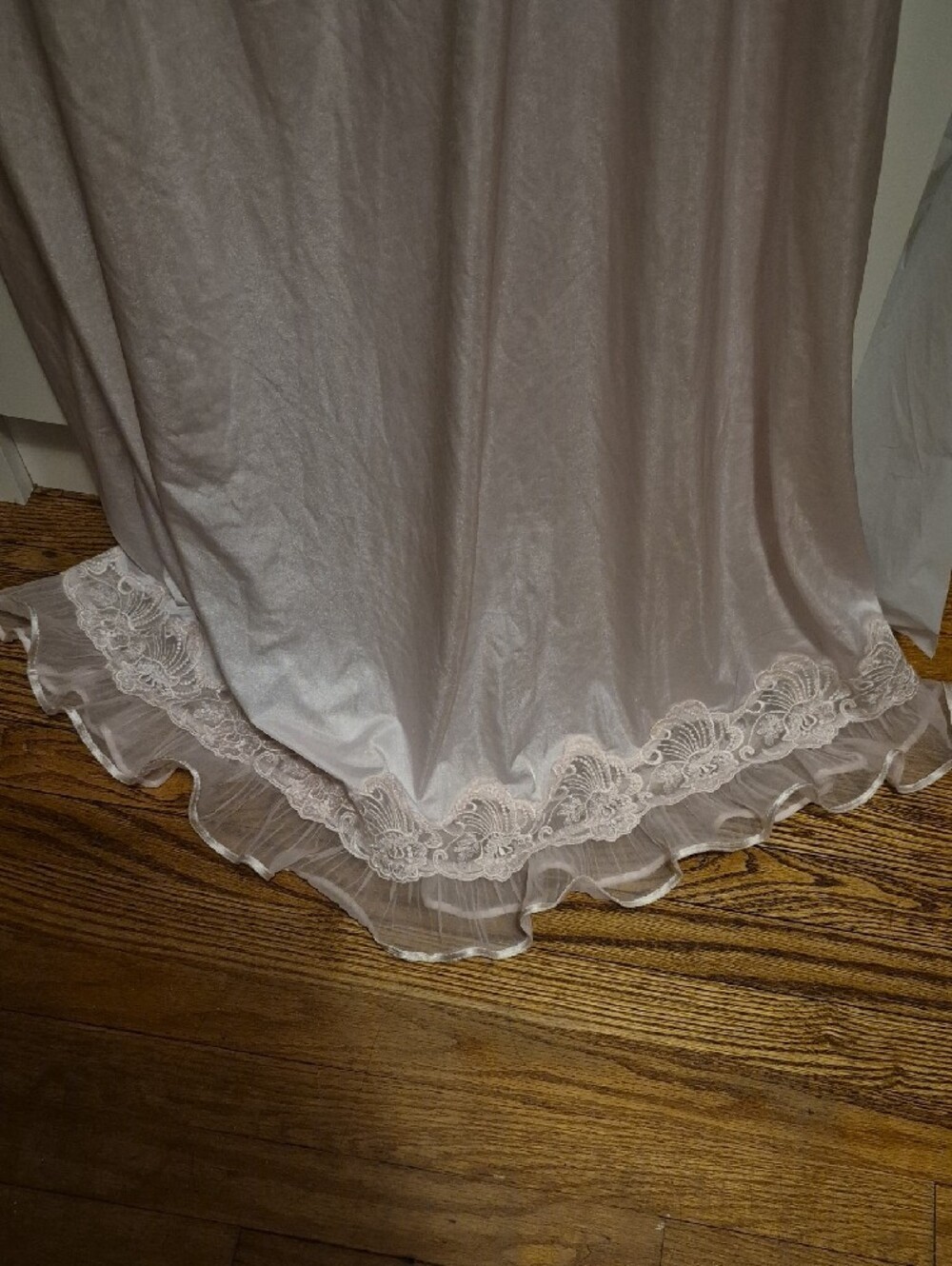 Pink Lace Trim Vintage-Style Nightgown - Picture 4 of 4